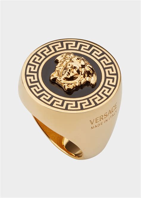 versace greek line enamel|versace rings.